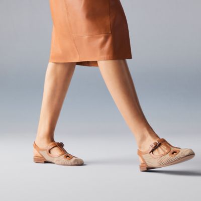 ベージュ/ナチュラル - レディス レザーバレエシューズ | Hermès